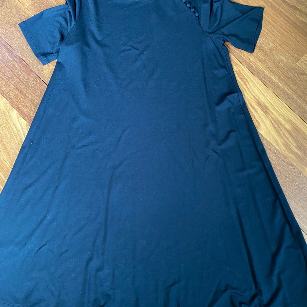 Loft black trapeze dress